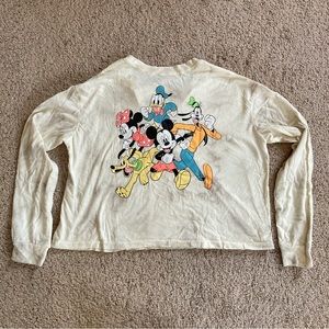 NWT Womens Disney Graphic Cropped Long Sleeve Tee Shirt - Size Medium